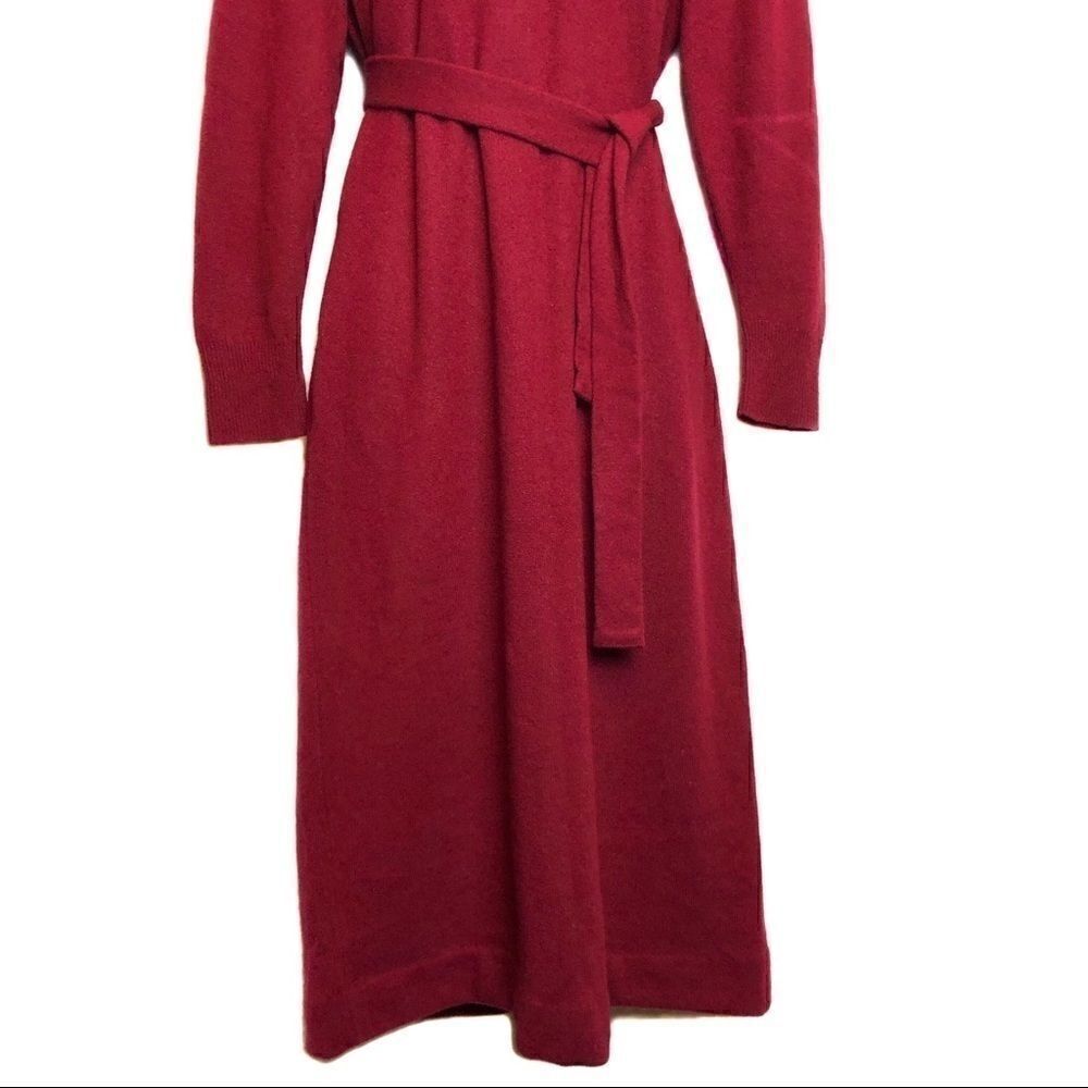 VINTAGE  100% Cashmere Dress Orvis by Jacques deLoux in Cranberry Women’s Small - Picture 5 of 10